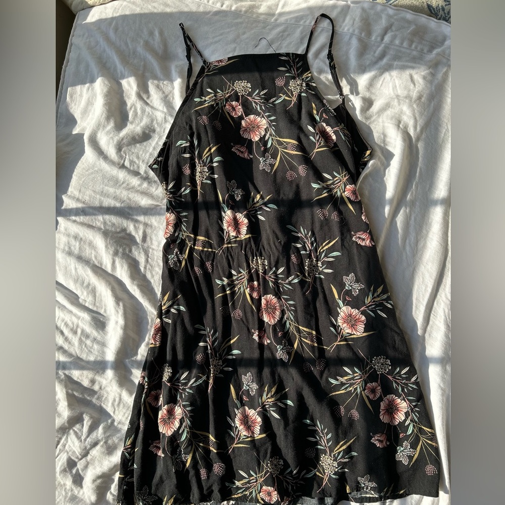 Luna Chix Black Floral Mini Dress Size M